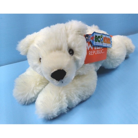 Wild Republic Ecokins Creme POLAR BEAR 9” Plush Stuffed Animal Planet Friendly - Picture 3 of 7
